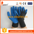 Blue Latex Coating 10 Gague Knitted Gloves. Crinkle Finish (DKL327)